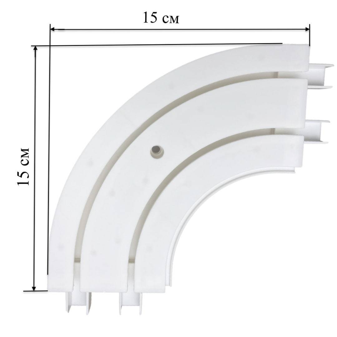 846 00. Комплектующие для карнизов. Внутренний угол для двухрядной гардины.