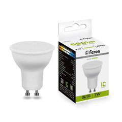 Лампа светодиодная, (7W) GU10 4000K FERON LB-560