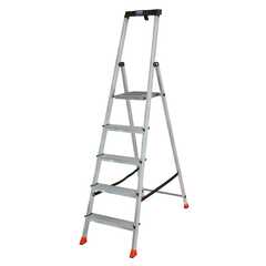 Стремянка складная алюминиевая с полочкой Krause 5 ступеней