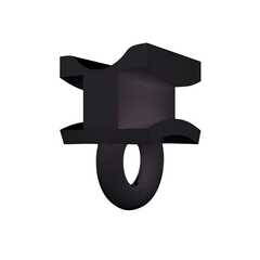 Бегунок 6 мм (в ленте 10 шт) черный