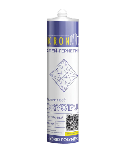 Клей-герметик на основе гибридных полимеров Kronbuild Crystal (прозрачный) 280 мл