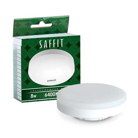 Лампа cветодиодная, (8W) GX53 6400K, SAFFIT SBGX5308