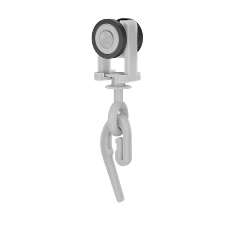 Бегунок-ролик для гардины Р70, крючок-улитка цвет белый 50шт/уп